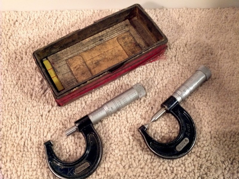 Starrett No.210A &211 Screw Thread Micrometer 0-1″ & 1″ tube wall Mic USA