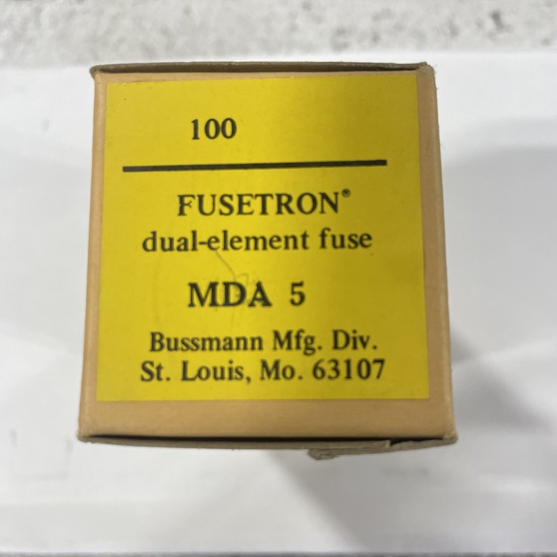 Buss Fuse Box Of 100 MDA-5 MDA5 250V Bussmann Ceramic gallery